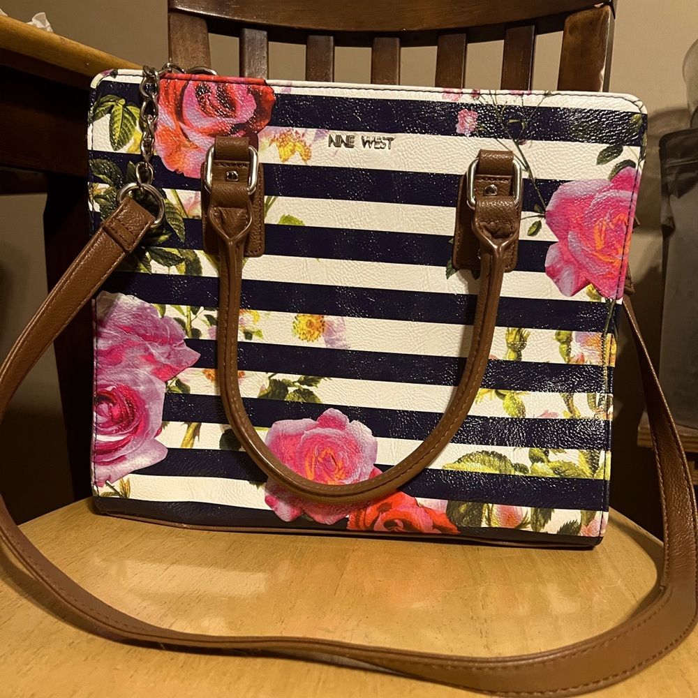 Nine West Stripe & Floral Handbag